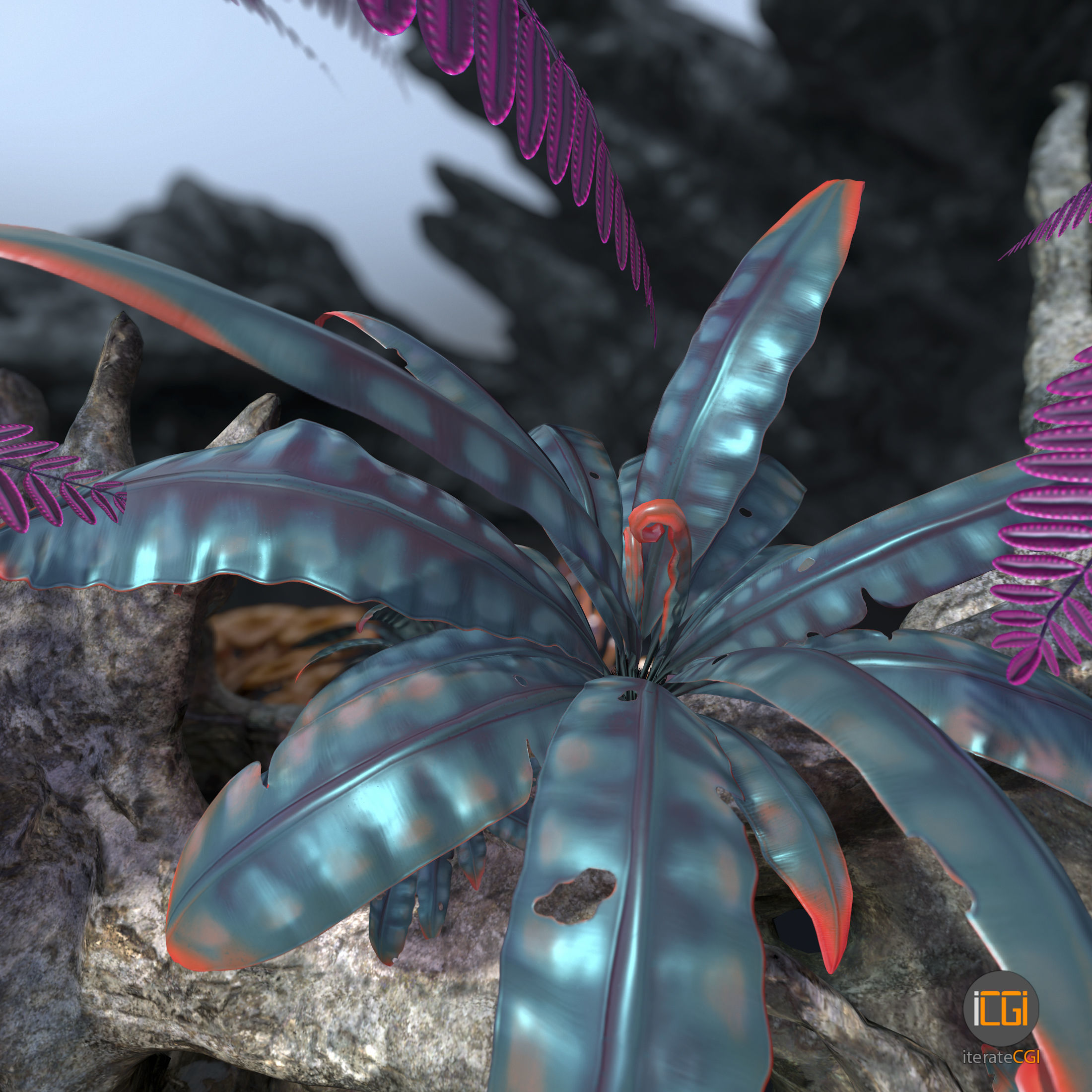 Alien Vegetation collection 1 Low-poly 3D model_29