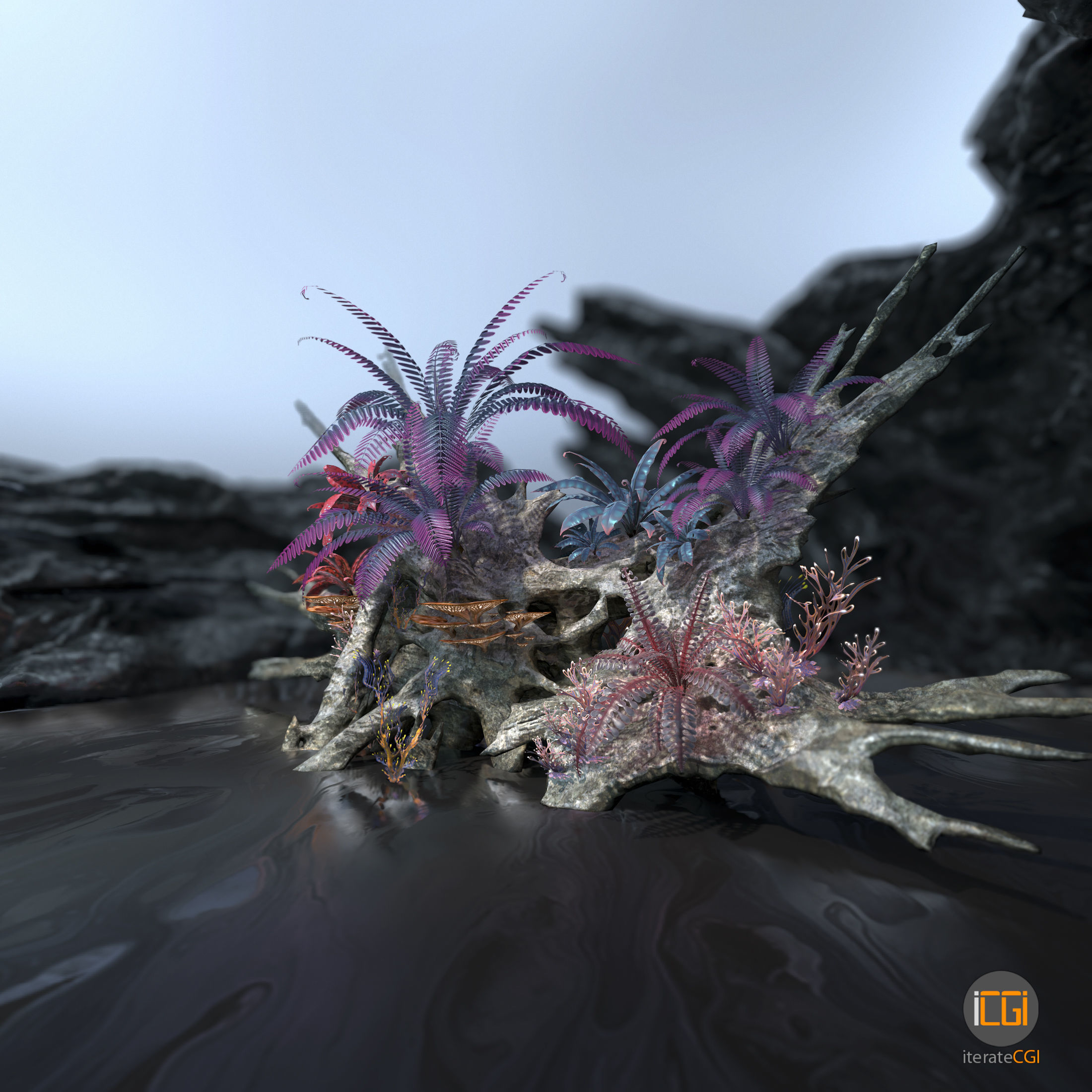 Alien Vegetation collection 1 Low-poly 3D model_4