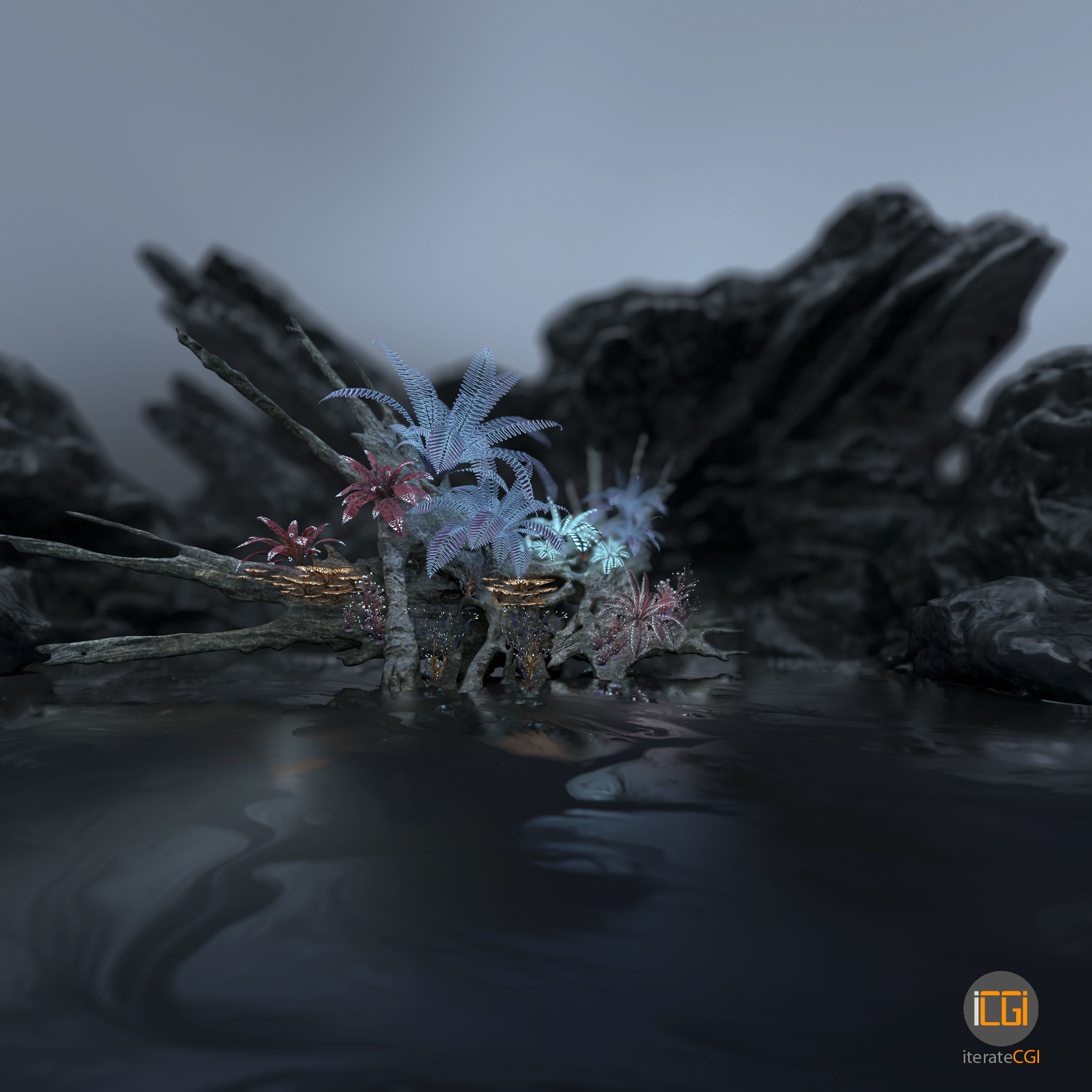 Alien Vegetation collection 1 Low-poly 3D model_47