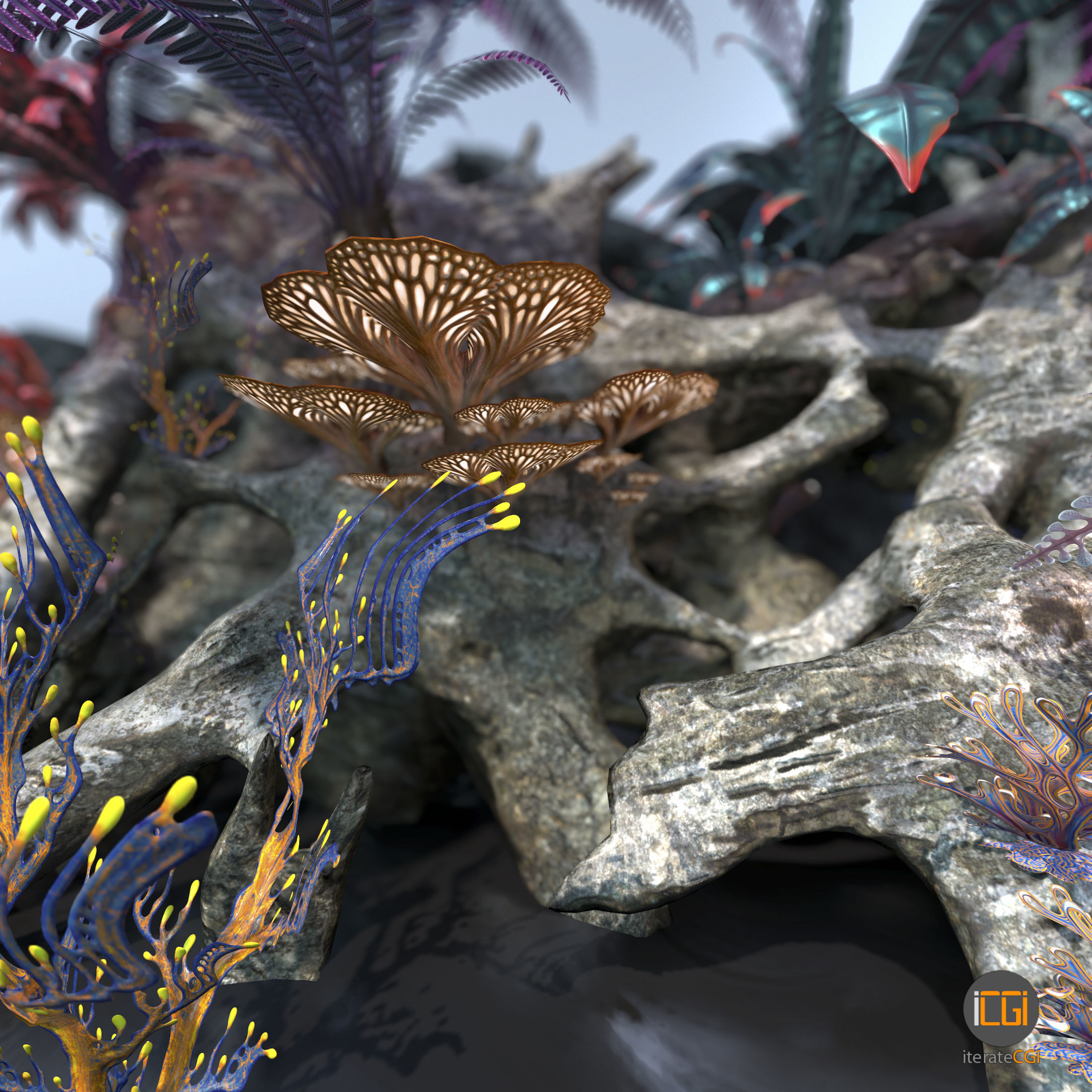 Alien Vegetation collection 1 Low-poly 3D model_22