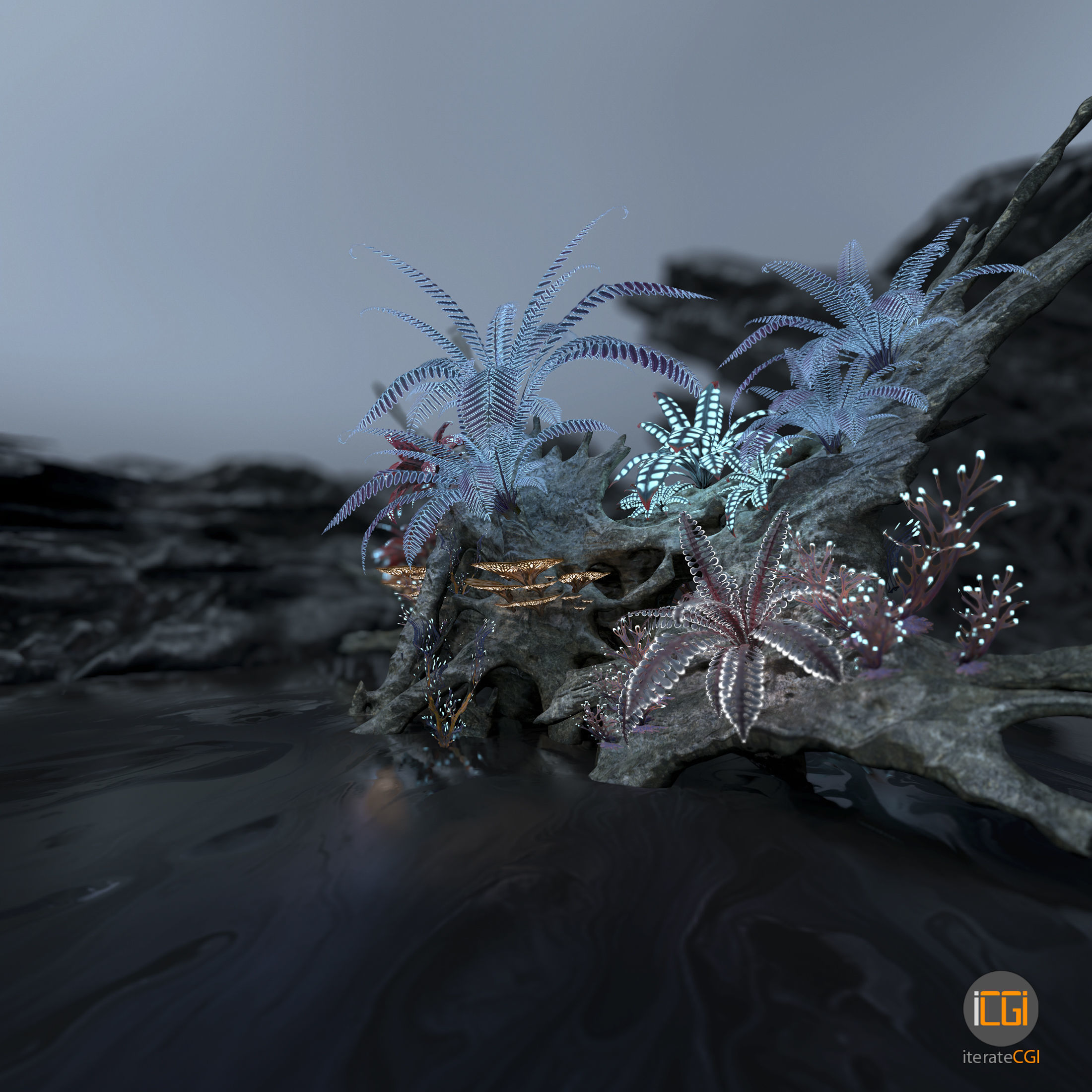 Alien Vegetation collection 1 Low-poly 3D model_36