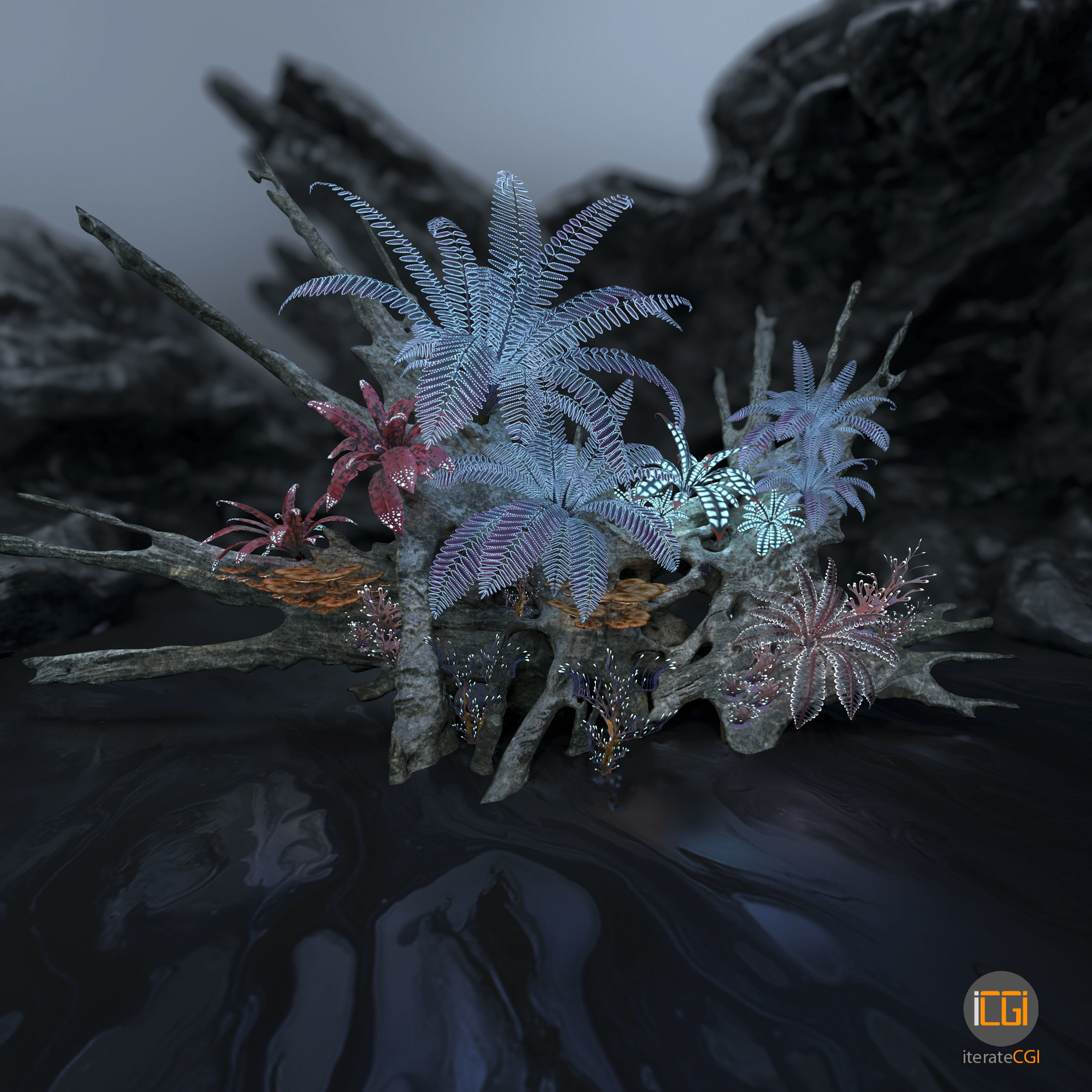 Alien Vegetation collection 1 Low-poly 3D model_37