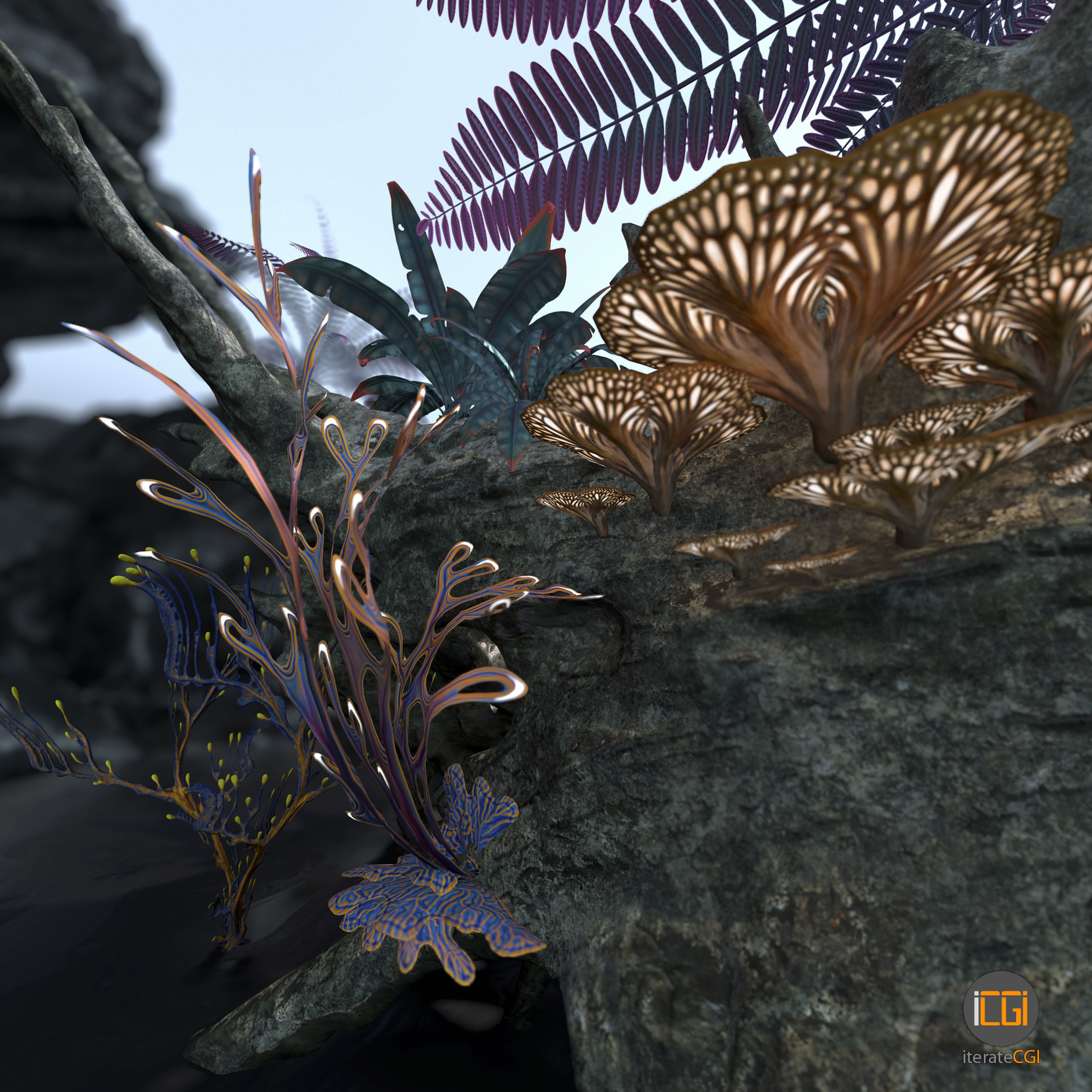 Alien Vegetation collection 1 Low-poly 3D model_39