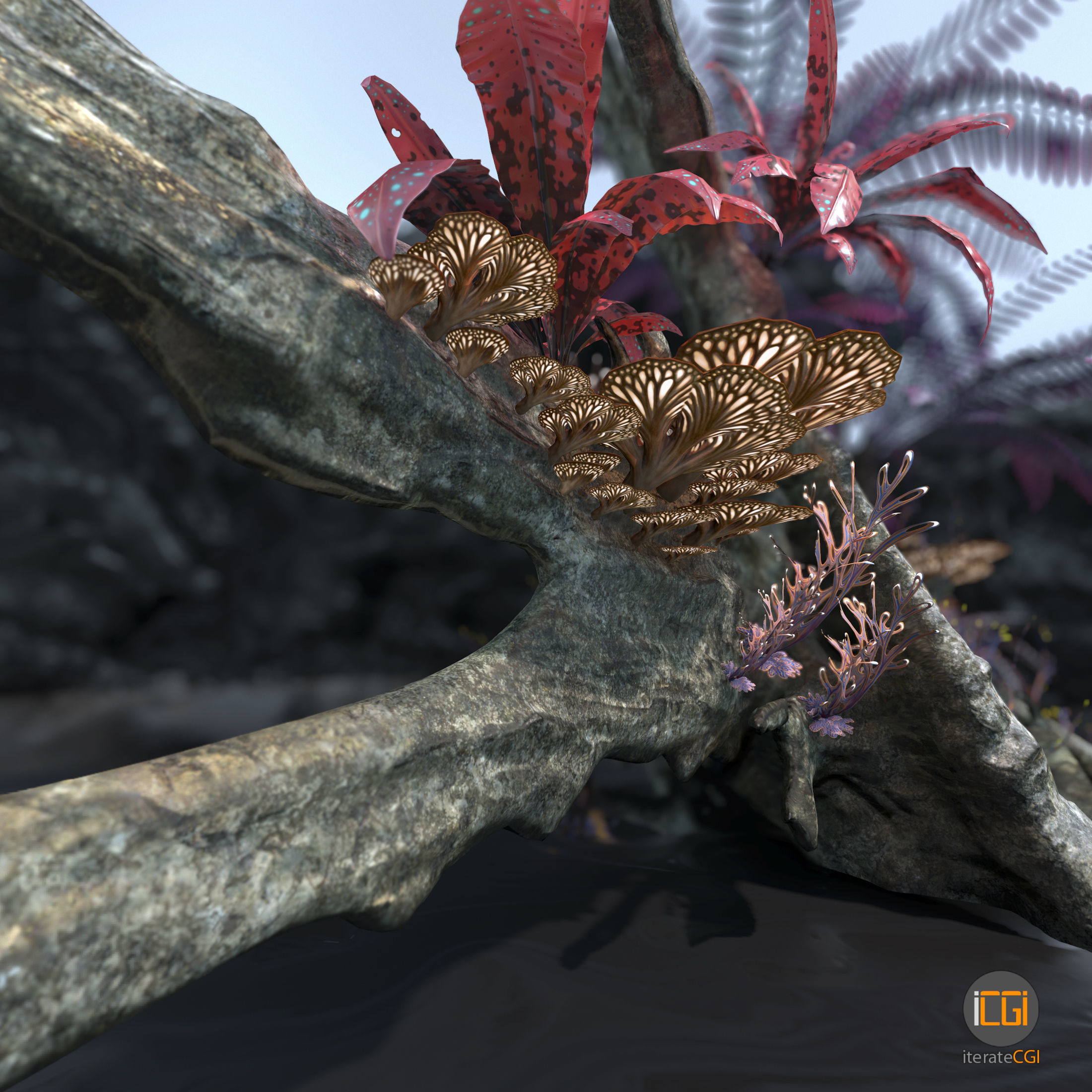 Alien Vegetation collection 1 Low-poly 3D model_19