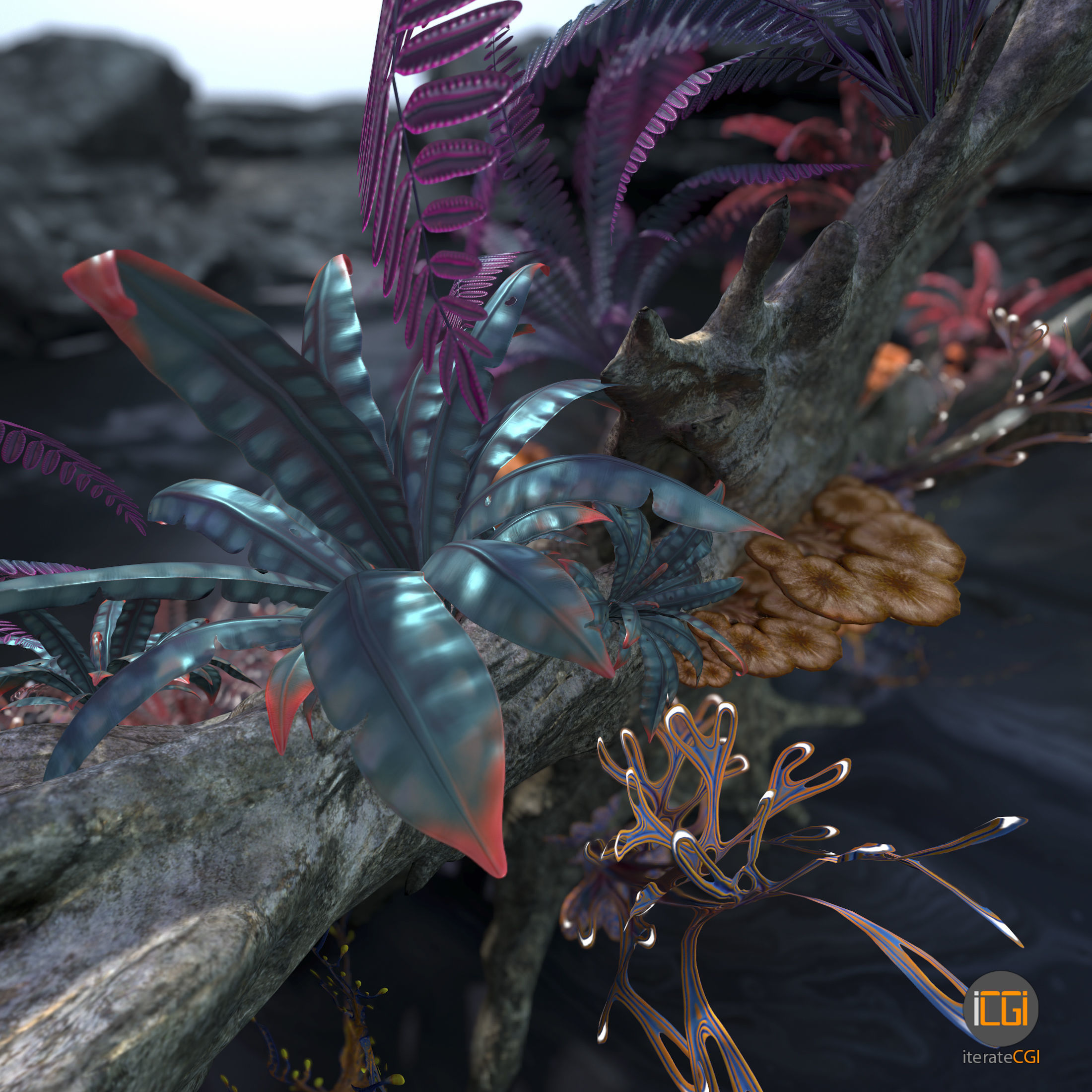 Alien Vegetation collection 1 Low-poly 3D model_28