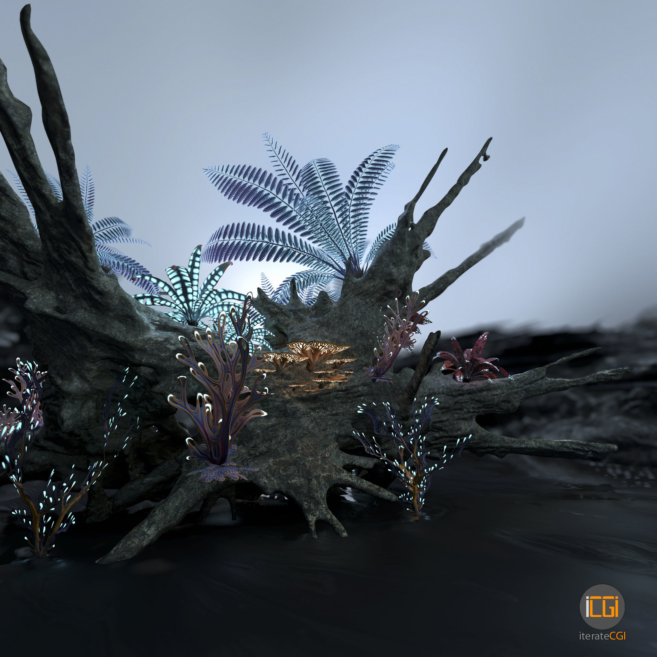 Alien Vegetation collection 1 Low-poly 3D model_44