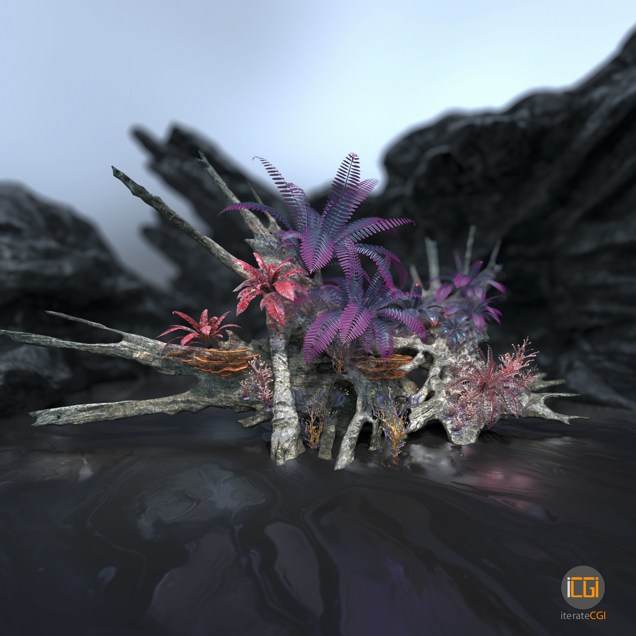 Alien Vegetation collection 1 Low-poly 3D model_15