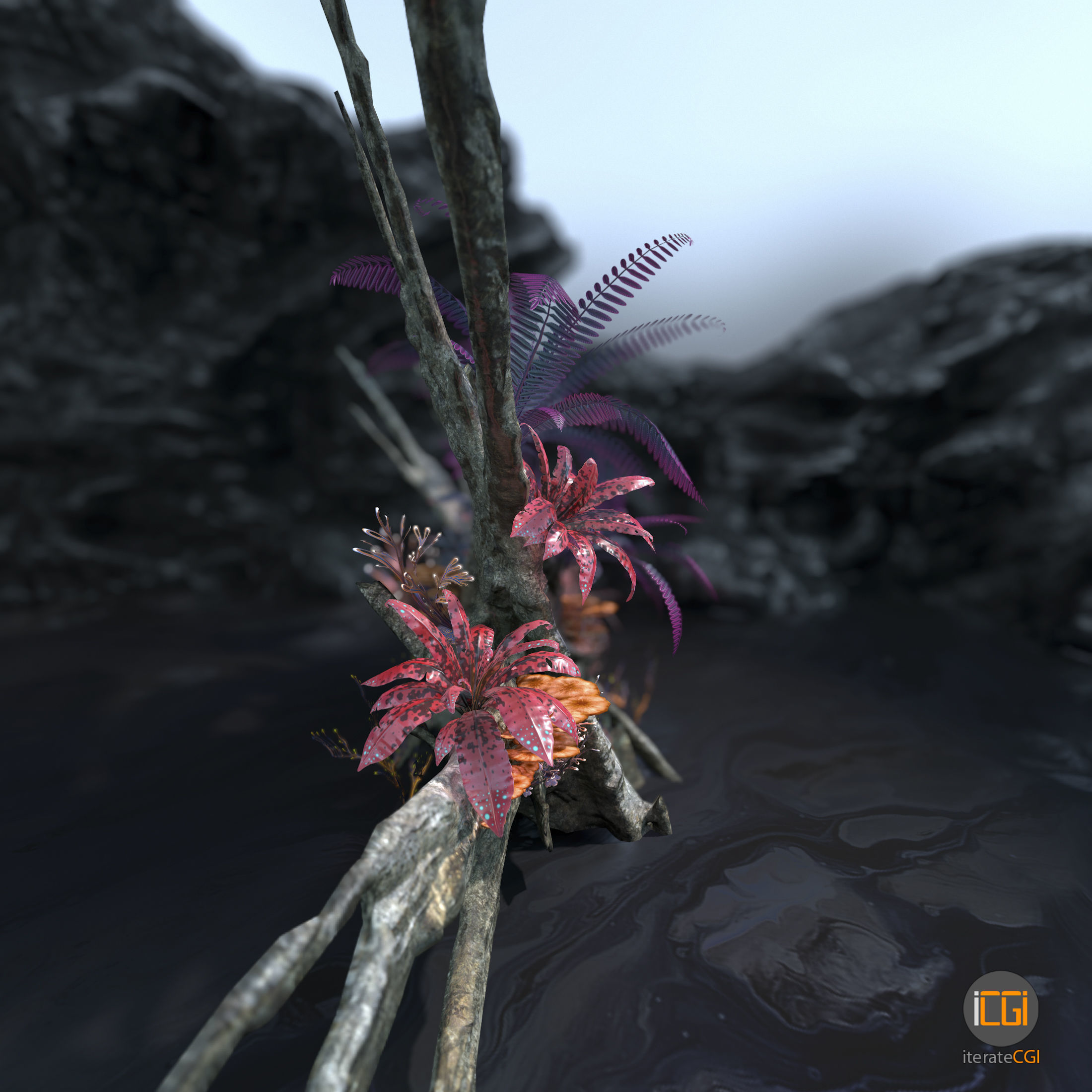 Alien Vegetation collection 1 Low-poly 3D model_12