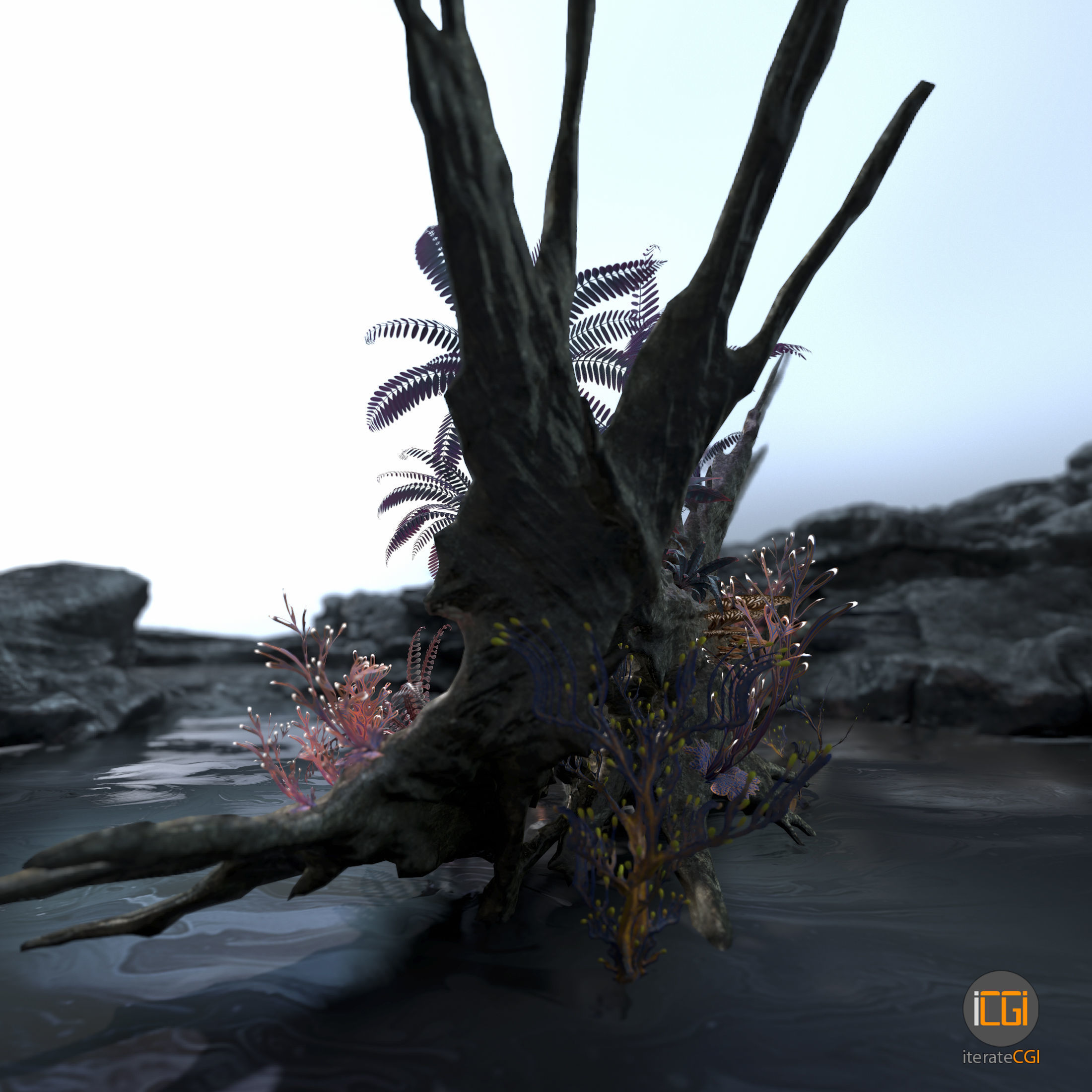 Alien Vegetation collection 1 Low-poly 3D model_7