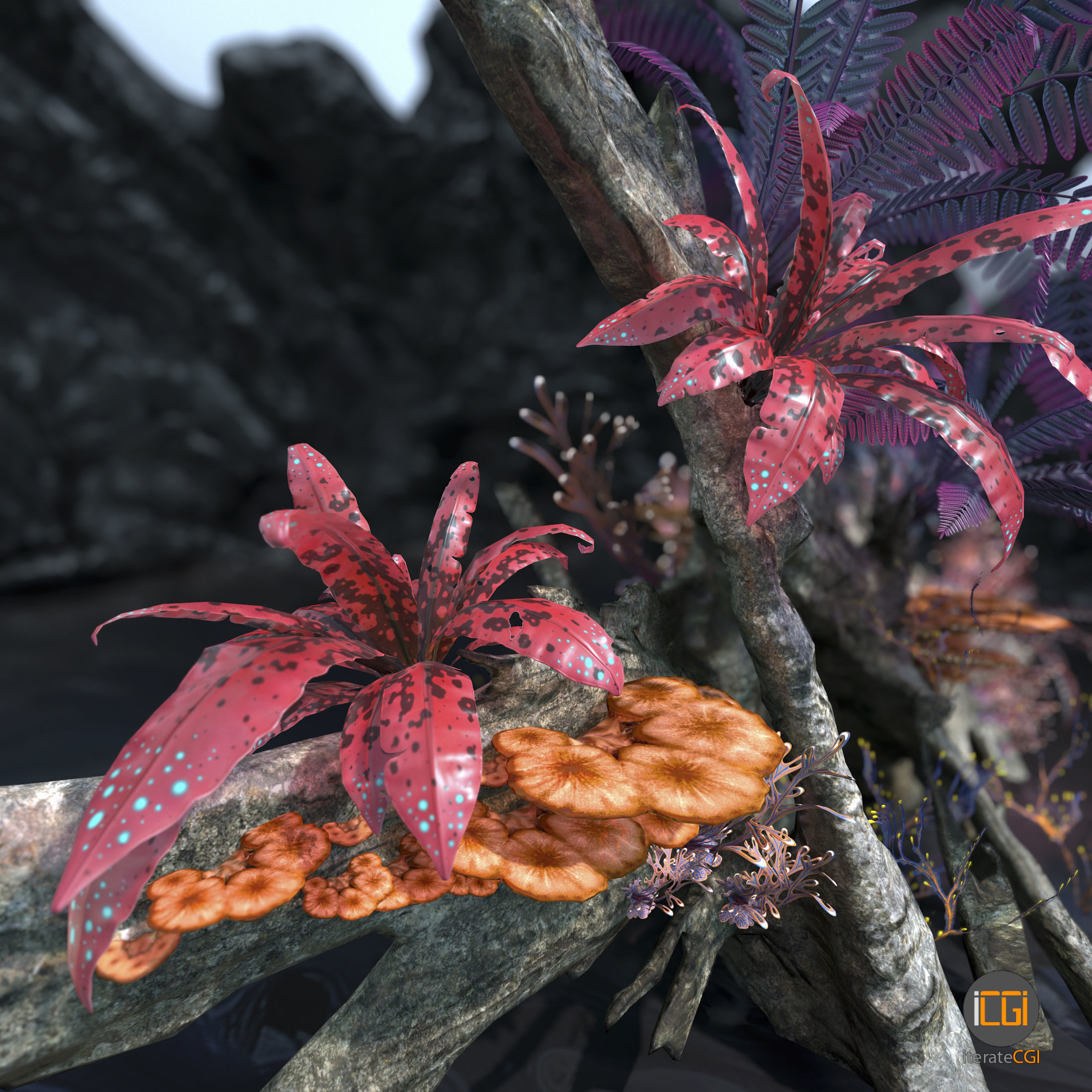 Alien Vegetation collection 1 Low-poly 3D model_17