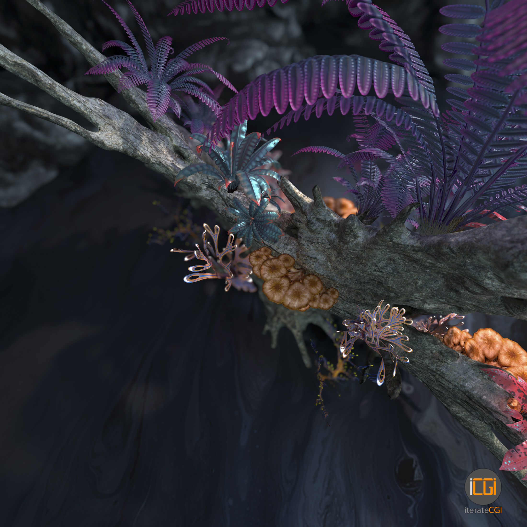 Alien Vegetation collection 1 Low-poly 3D model_32