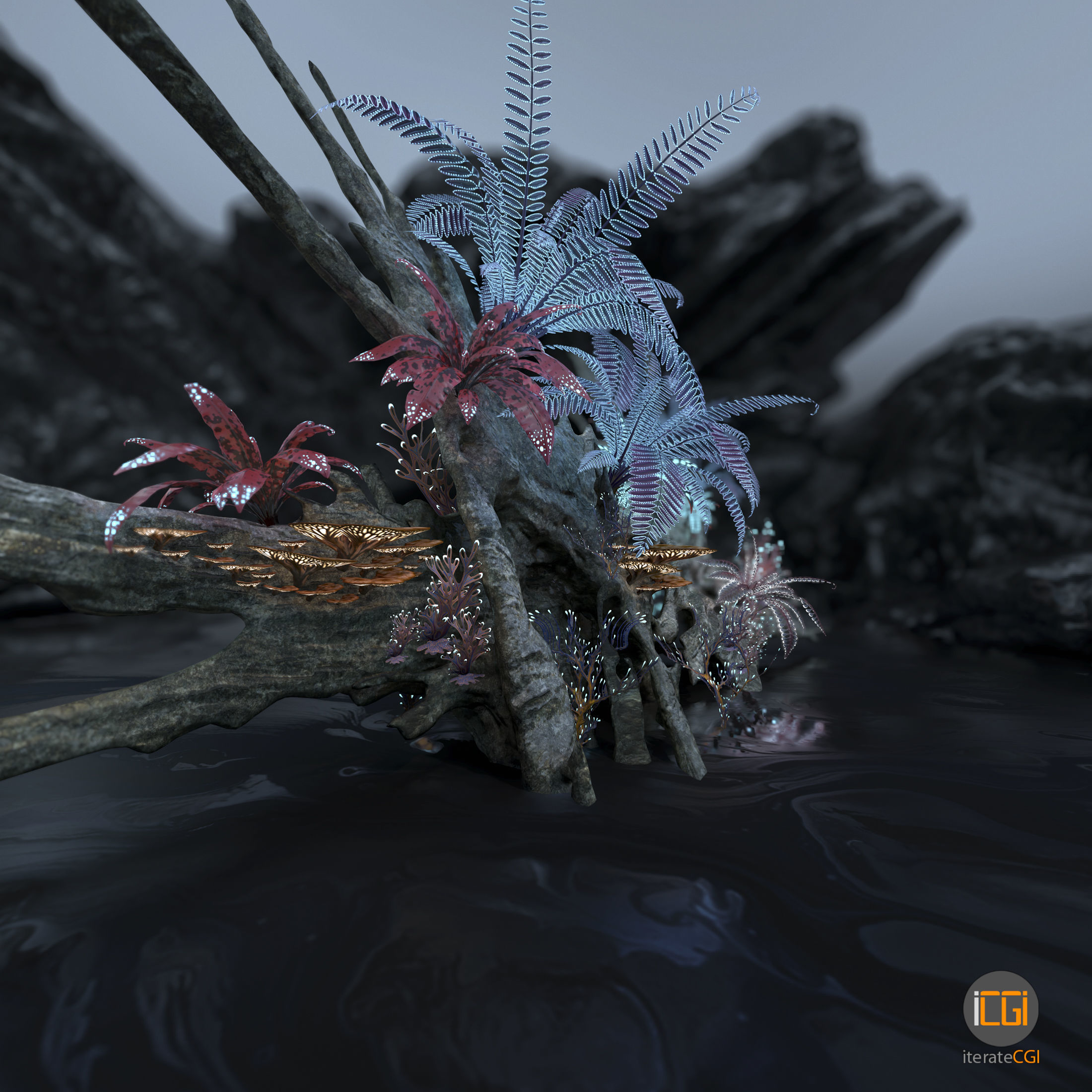 Alien Vegetation collection 1 Low-poly 3D model_38