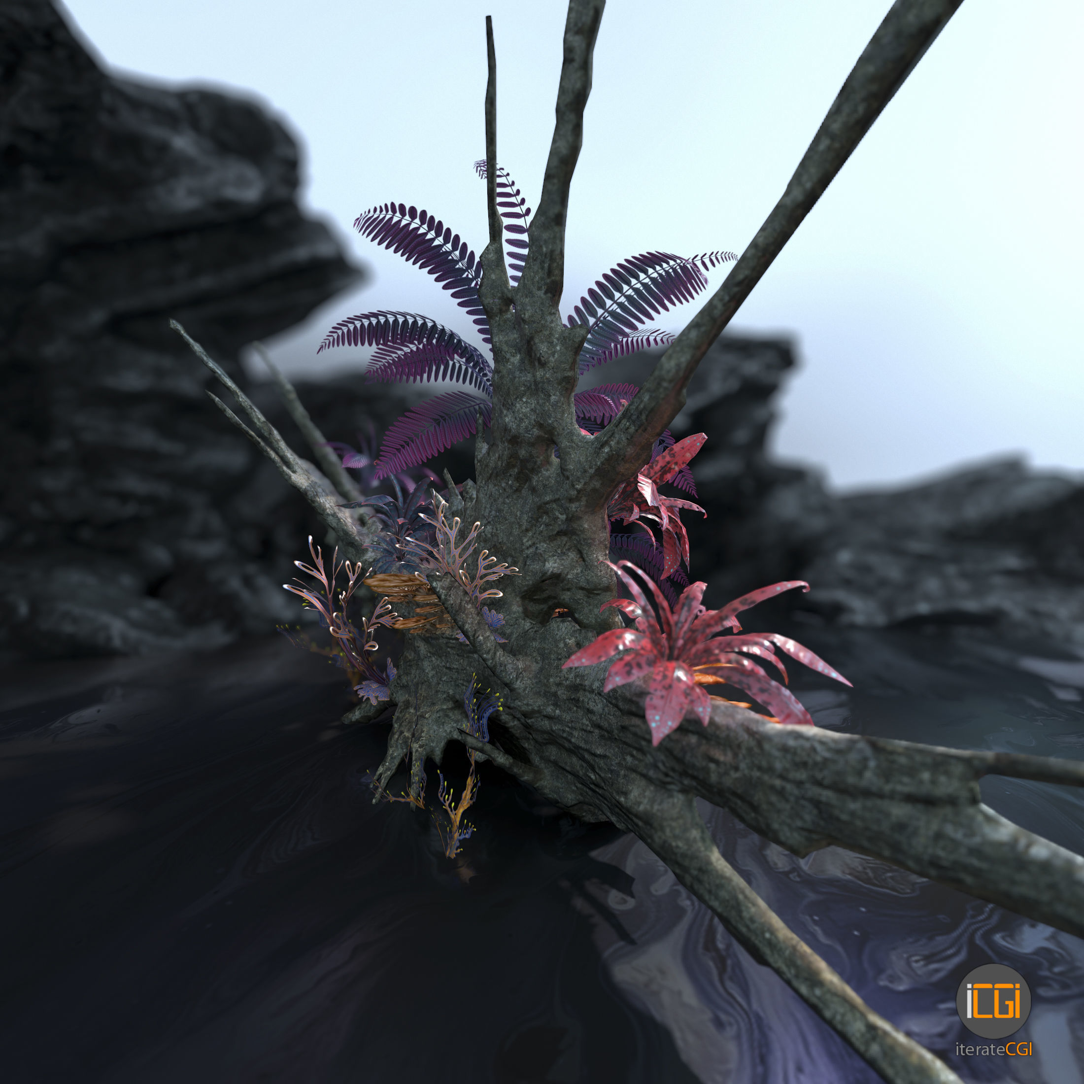 Alien Vegetation collection 1 Low-poly 3D model_11