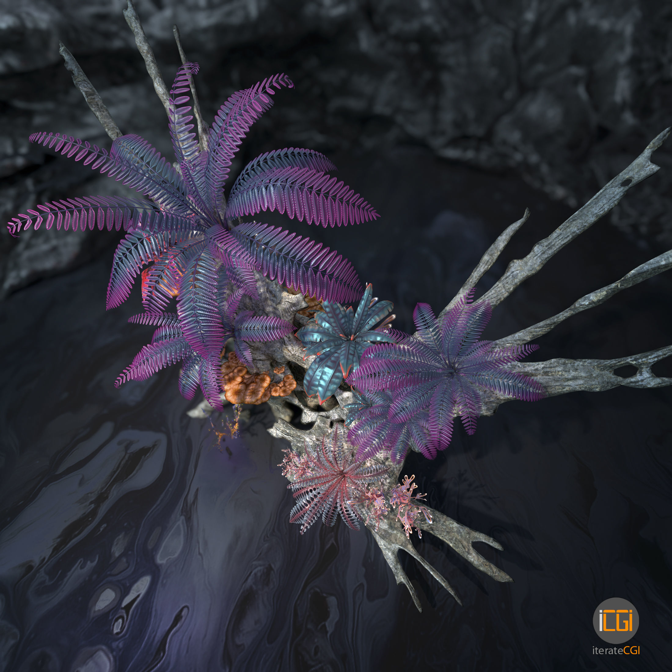 Alien Vegetation collection 1 Low-poly 3D model_33