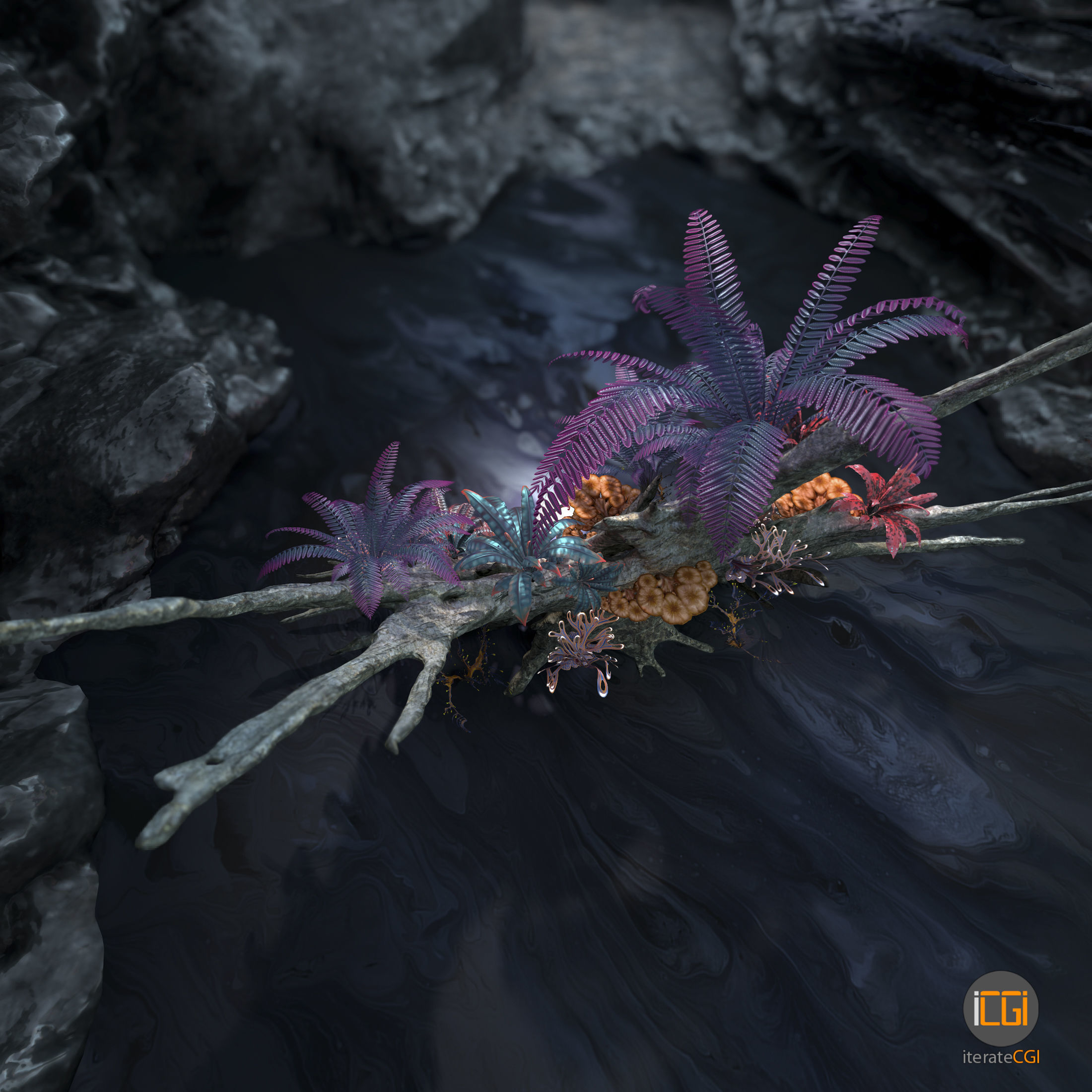 Alien Vegetation collection 1 Low-poly 3D model_52