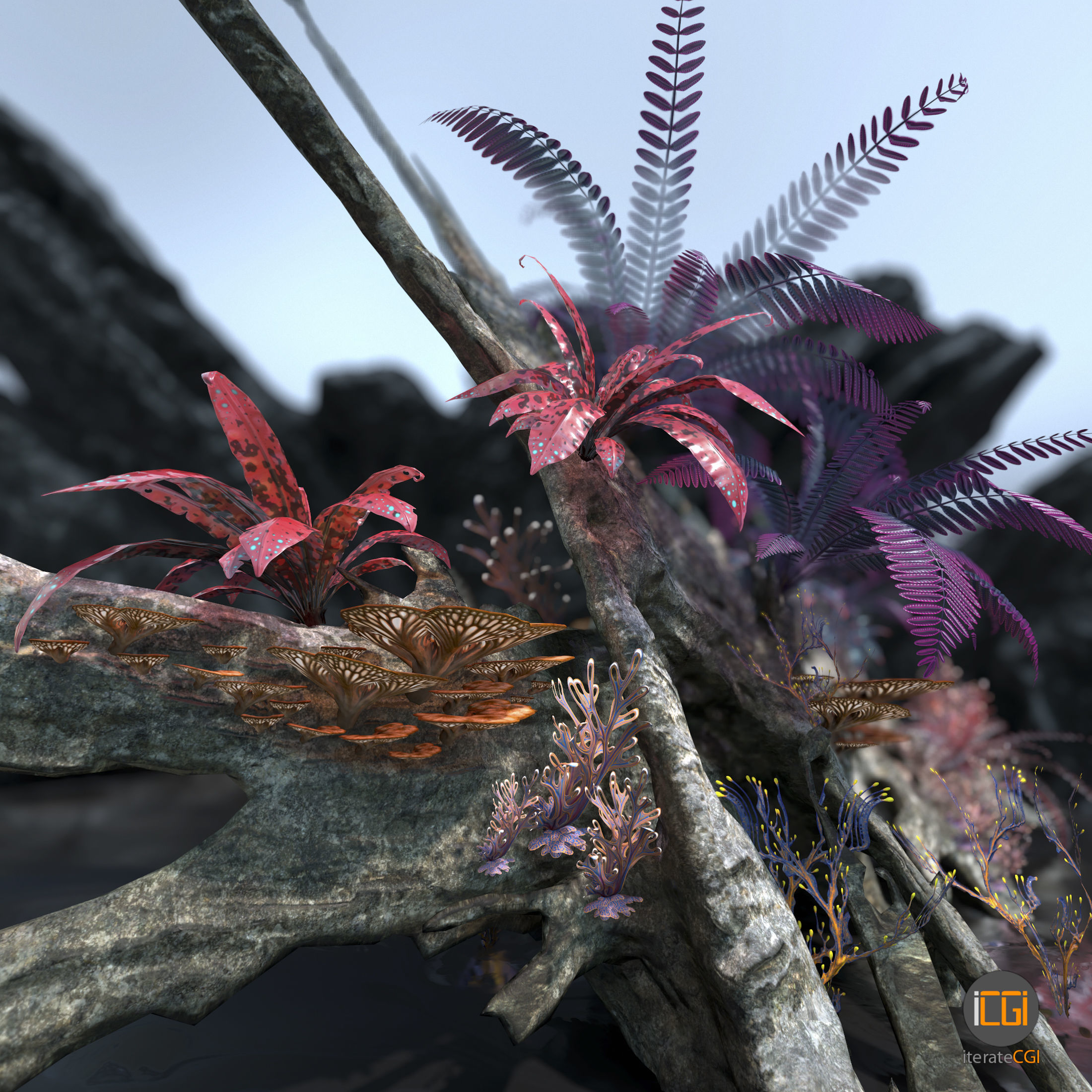 Alien Vegetation collection 1 Low-poly 3D model_16