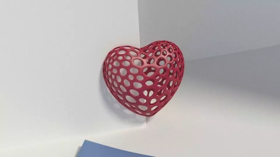 Heart with slot on one side - Voronoi Style Free 3D print model