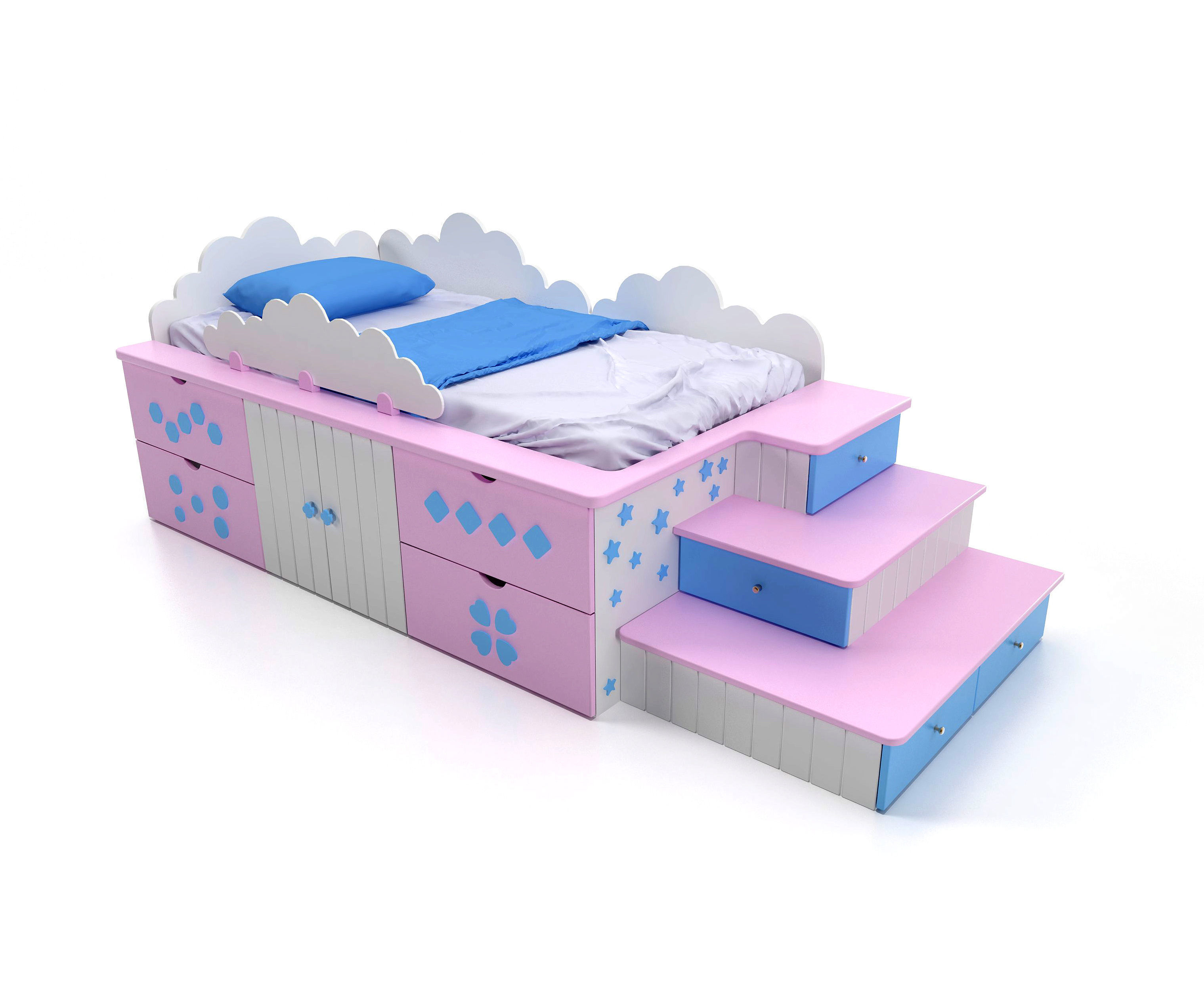 The bed Treasure chest 3D model_0