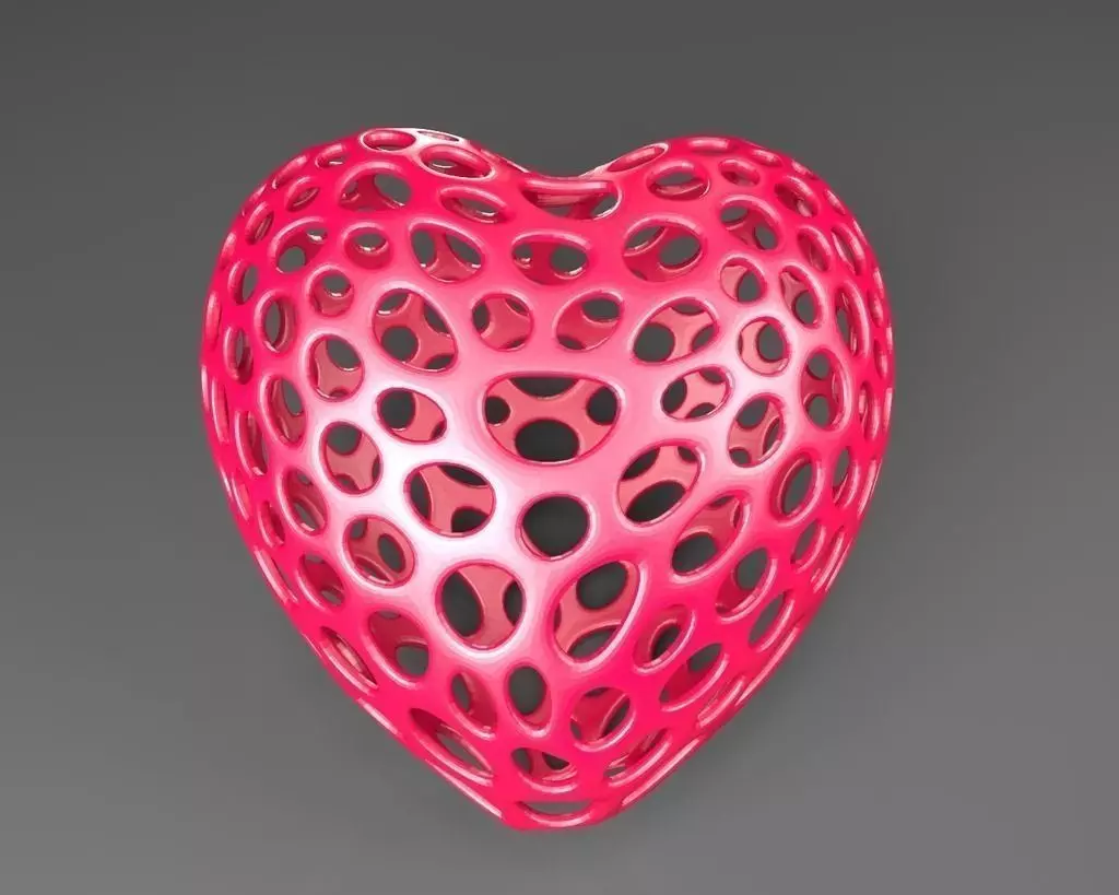 Heart - Voronoi Style Free 3D print model_0