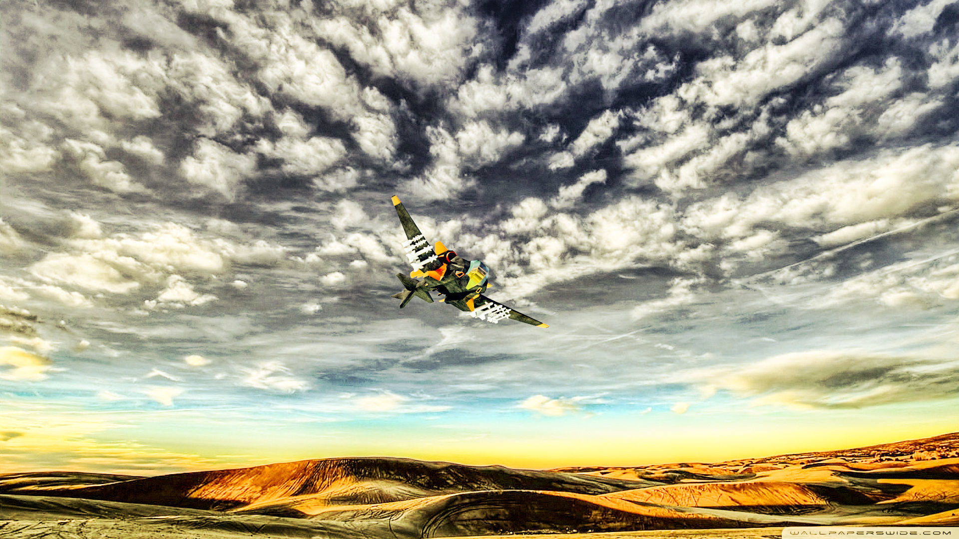 Low poly hybrid spaceship fighter Low-poly 3D model_1