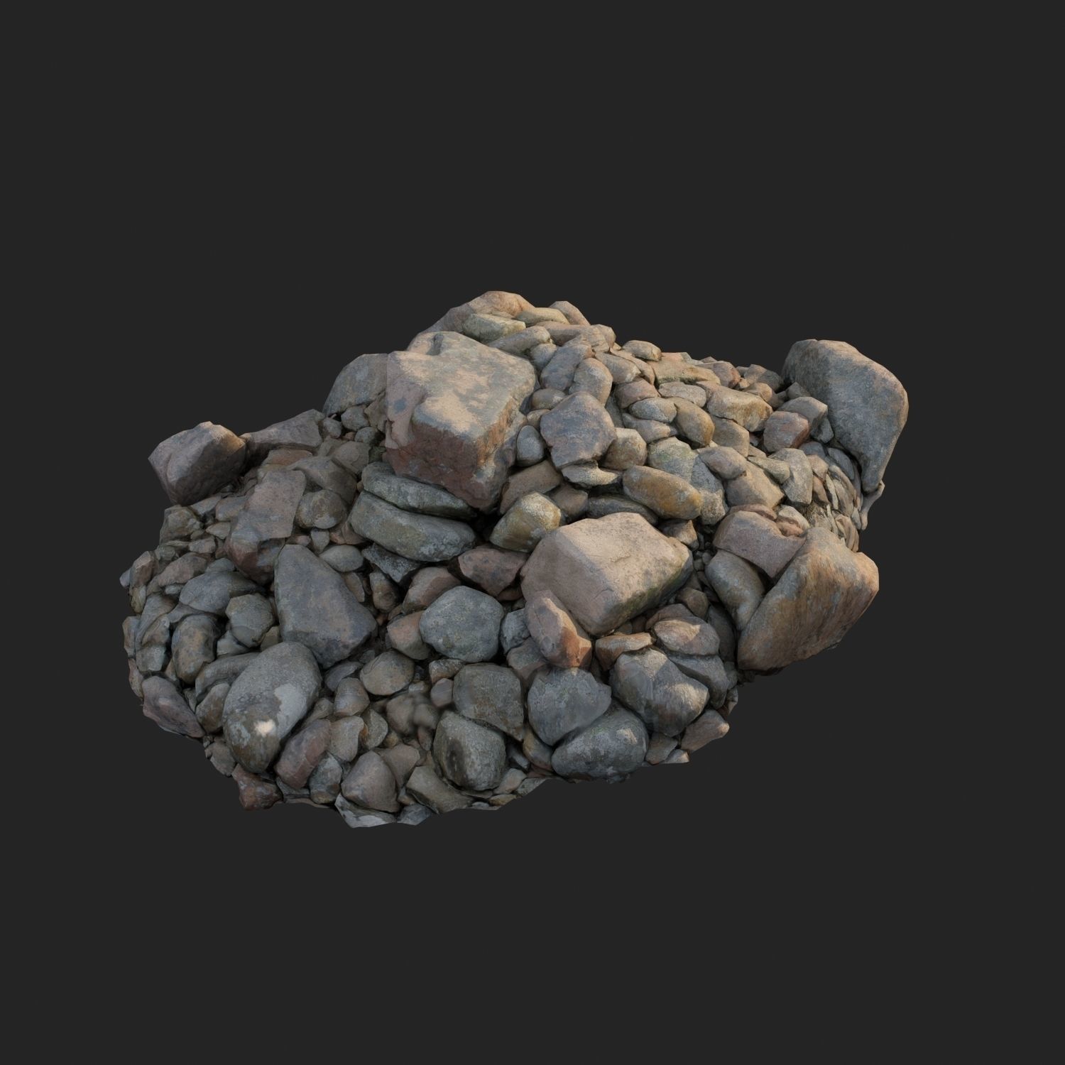 3d scanned nature stone 034 Low-poly 3D model_1