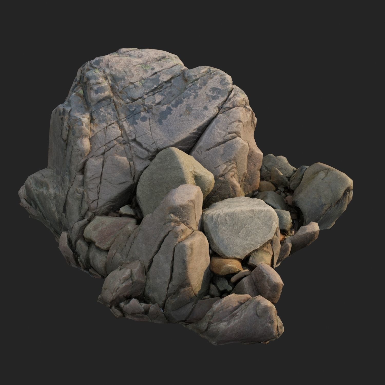 3d scanned nature stone 035 Low-poly 3D model_2