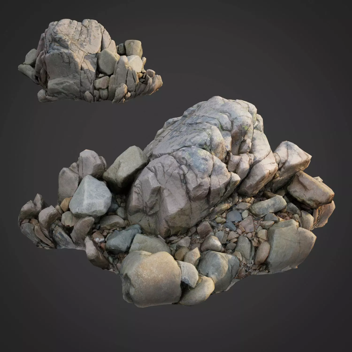 3d scanned nature stone 035 Low-poly 3D model_0