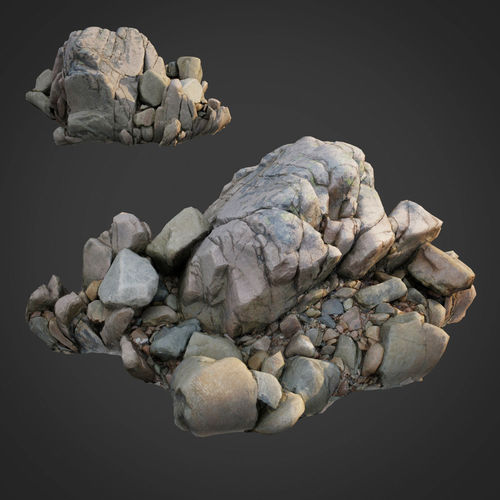 3d scanned nature stone 035 Low-poly 3D model