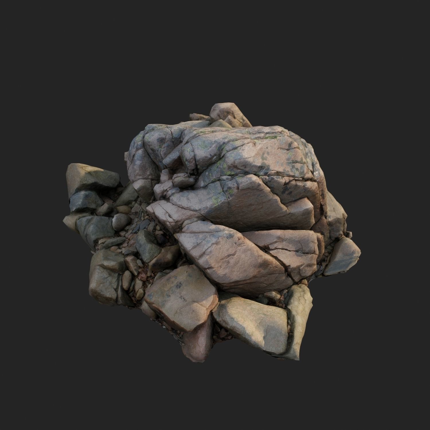 3d scanned nature stone 035 Low-poly 3D model_3