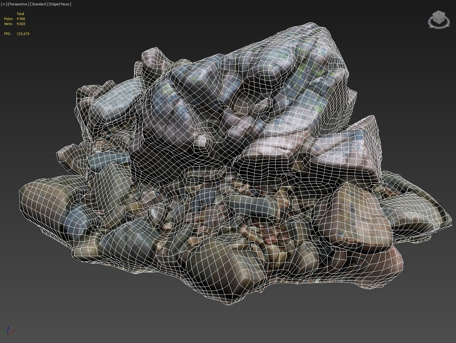 3d scanned nature stone 035 Low-poly 3D model_4