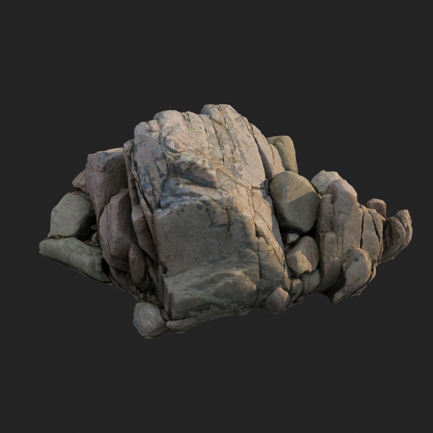 3d scanned nature stone 035 Low-poly 3D model_1