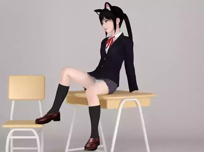 Azusa various outfit pose 04 3D model