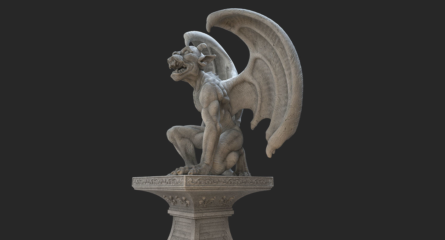 Gargoyle Statue 3D model_3