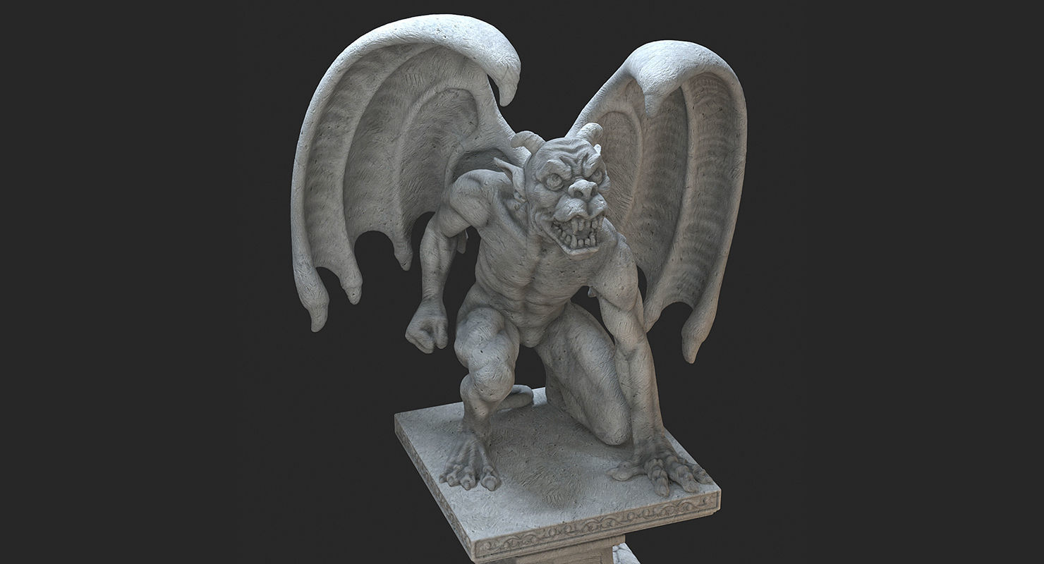 Gargoyle Statue 3D model_4