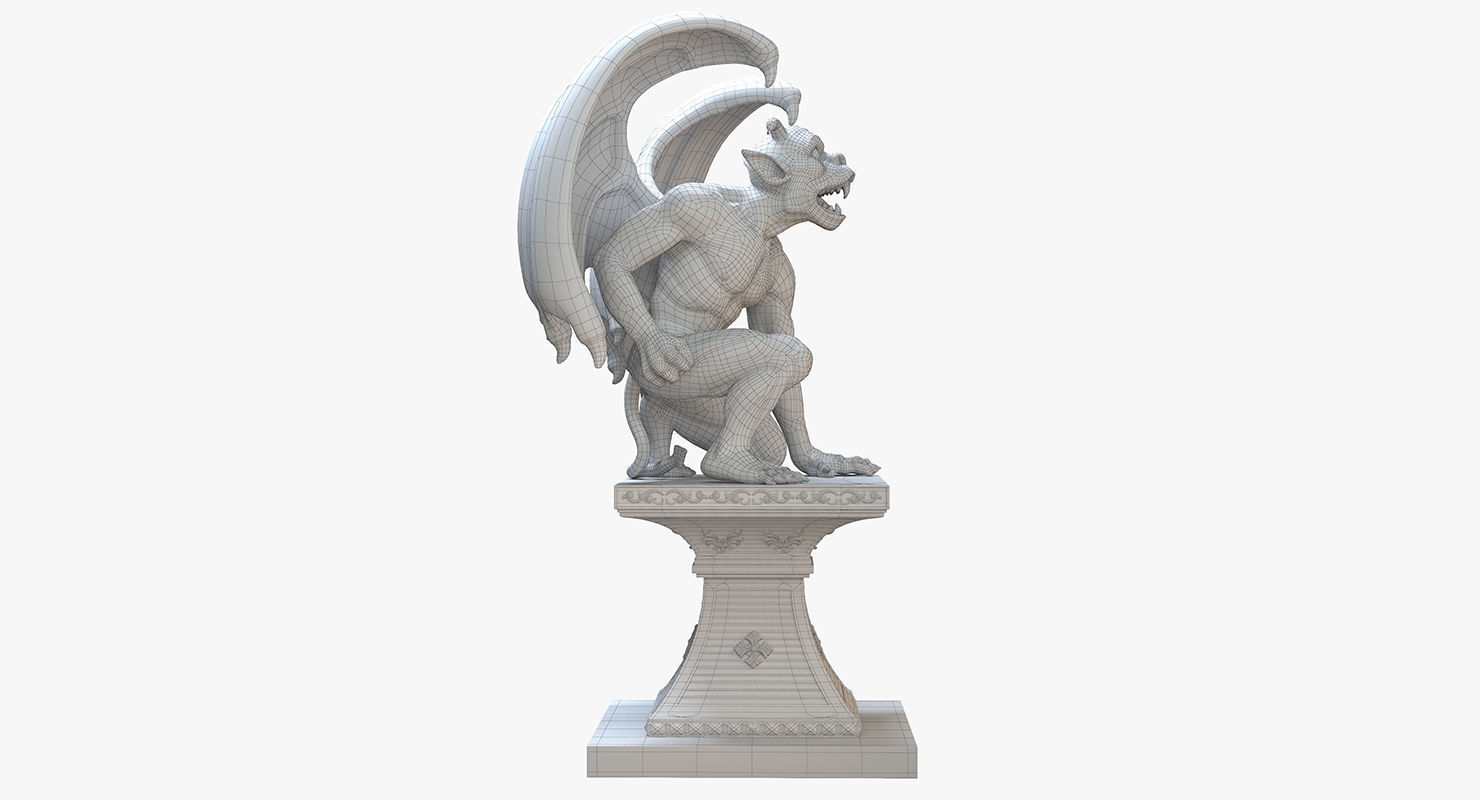 Gargoyle Statue 3D model_11