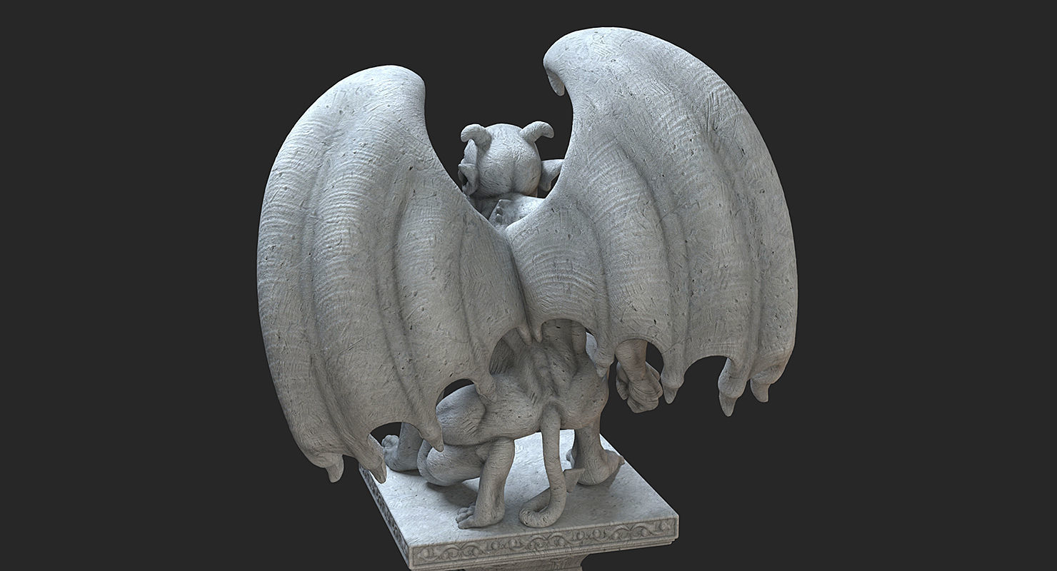 Gargoyle Statue 3D model_6