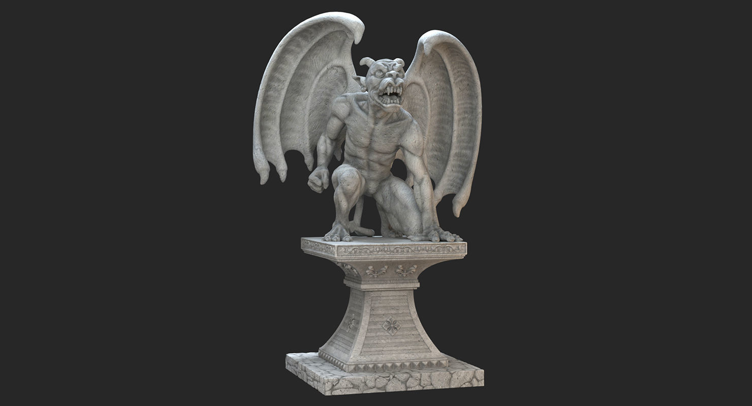Gargoyle Statue 3D model_2