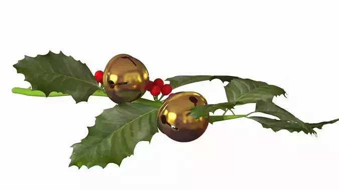 Christmas jingle bell branch 3D model
