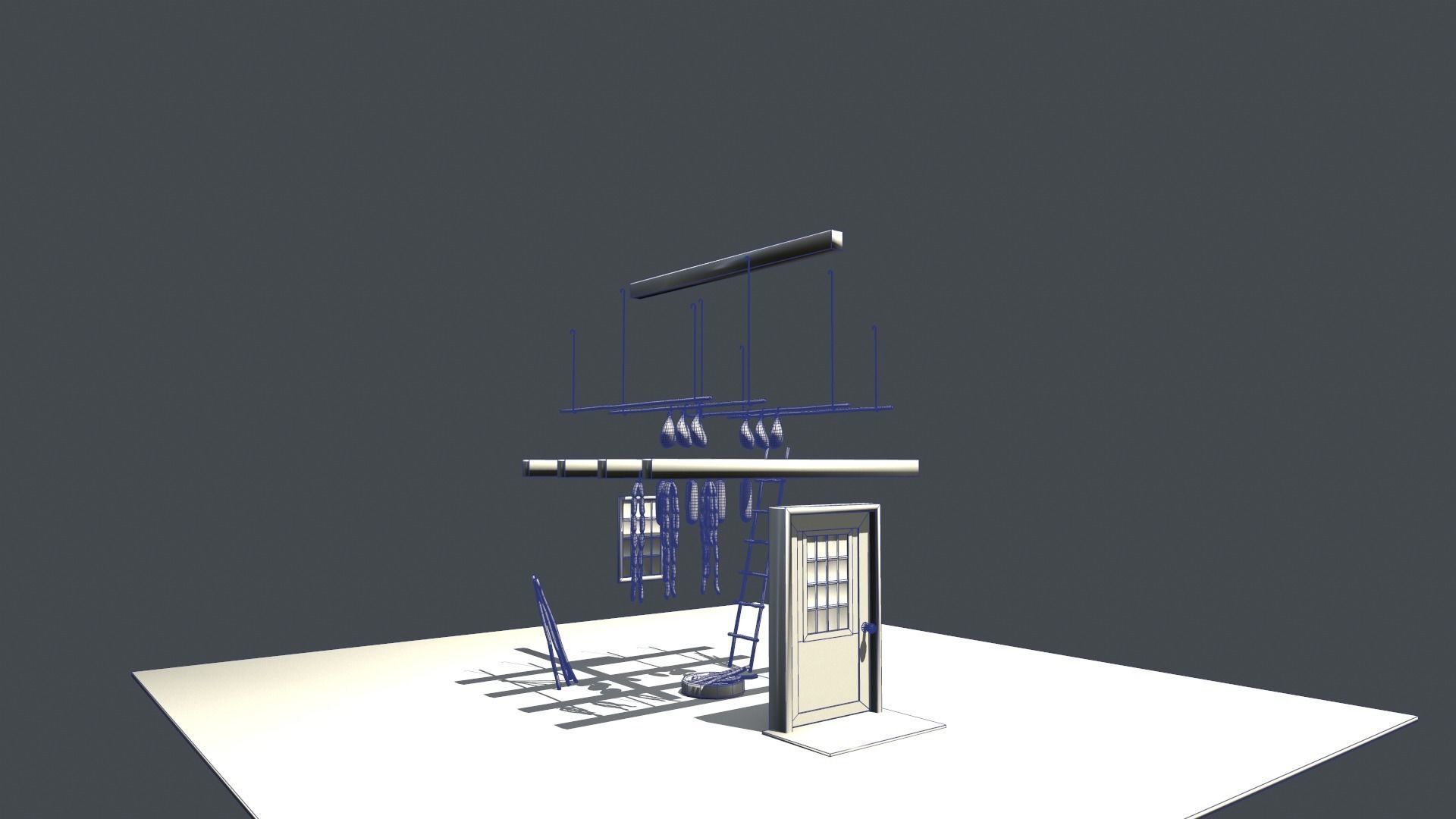 Old World SmokeHouse Low-poly 3D model_4