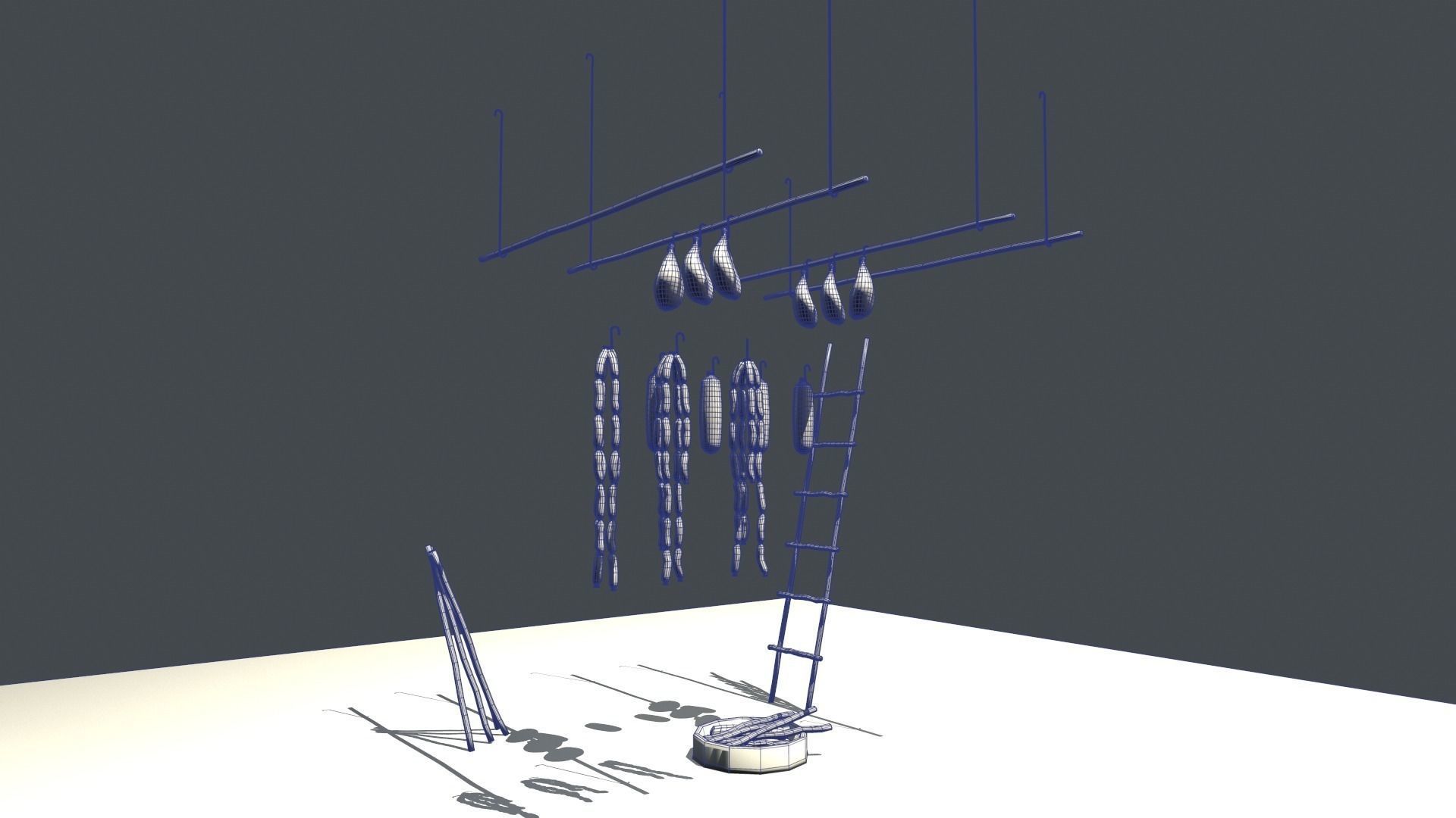 Old World SmokeHouse Low-poly 3D model_5