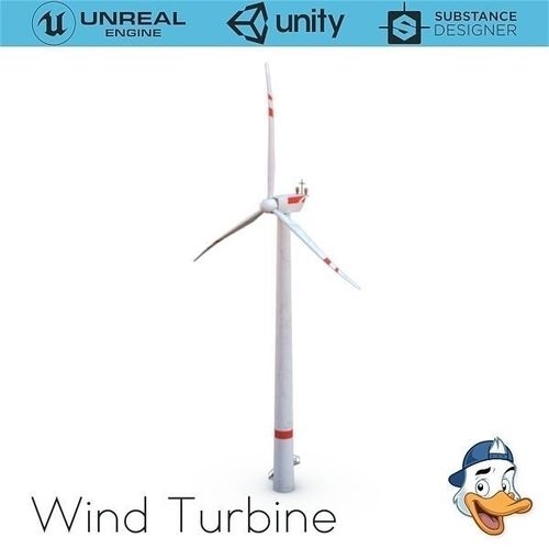 Wind turbine Low-poly 3D model