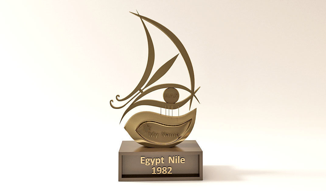 Egypt Nile Boat Trophy 3D print model_2