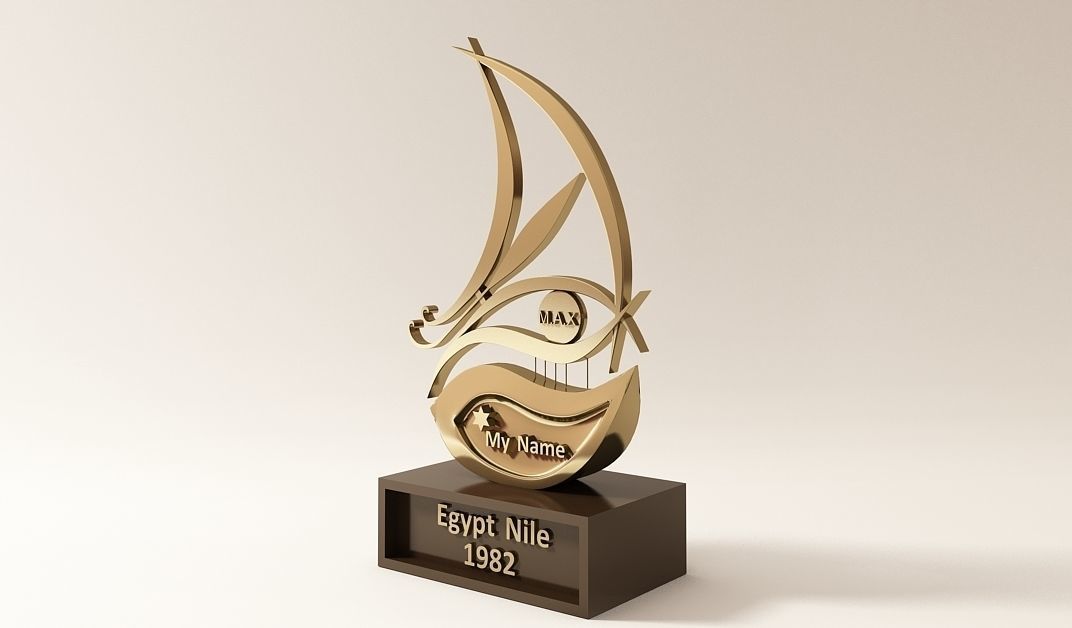 Egypt Nile Boat Trophy 3D print model_4
