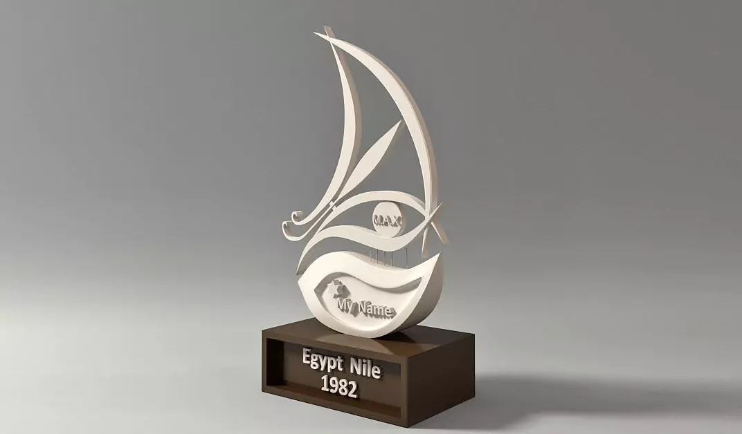 Egypt Nile Boat Trophy 3D print model_0