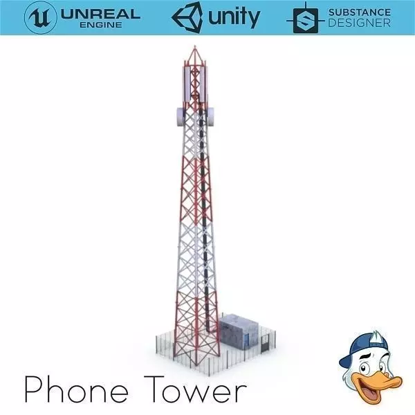 Cell phone Tower Low-poly 3D model
