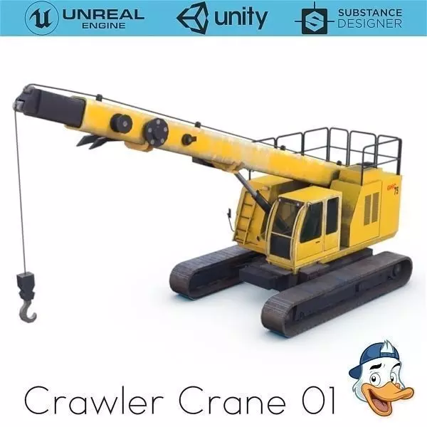 Crawler crane 01 Low-poly 3D model_0