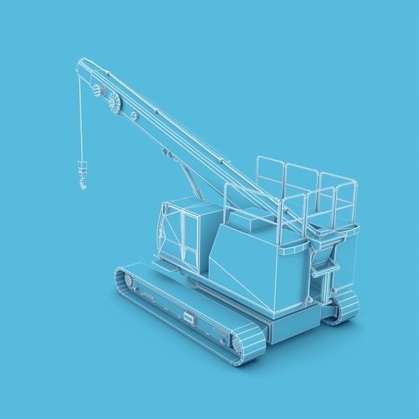 Crawler crane 01 Low-poly 3D model_6