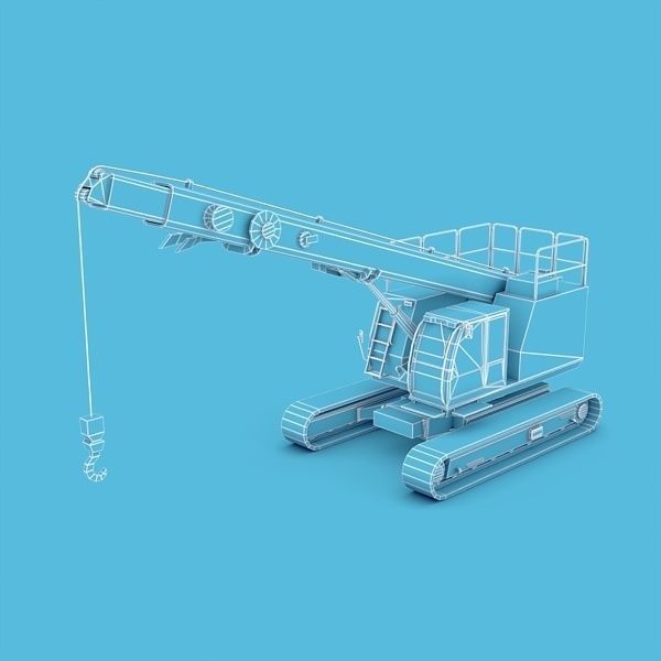Crawler crane 01 Low-poly 3D model_2