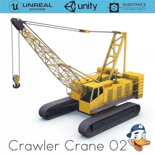 Crawler crane 02 Low-poly 3D model_0