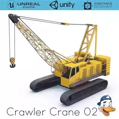 Crawler crane 02 Low-poly 3D model